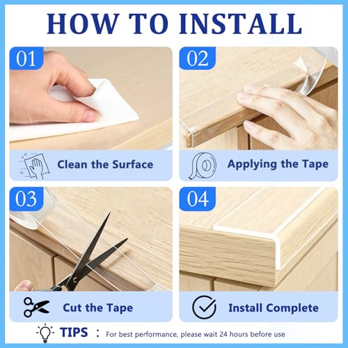 2.36in x 4ft Corner Protector for Baby,Clear Edge Protector Strip - size: 2.36IN x 4FT