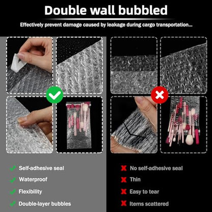 Frienda 300 Pcs Self Adhesive Bubble Bags Packing Pouches, Mixed Sizes - size: Mixed Sizes