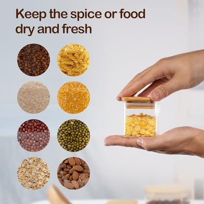 D2scrma 4oz/120ml Square Glass Spice Storage Containers with Lids 12-Pack - size: 4oz*12