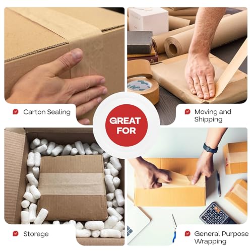IDL Packaging 3" x 375' Water-Activated Kraft Gummed Tape, 70lb (6-Pack) - color: Brown, 70 lbs