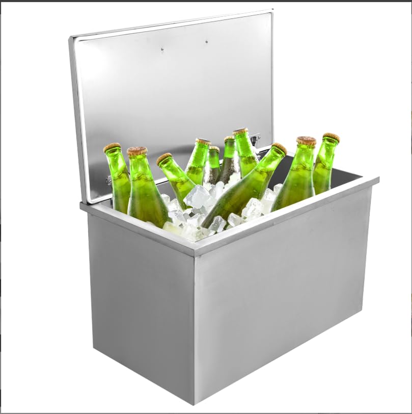 304 Stainless Steel Built-in Refrigerator Bin, Kitchen Cold Storage Container, Multiple Sizes (20x16x13 Inch Etc.), Commercial & Home Use Chilling Bin - size: 28''L x 18''W x 17''H