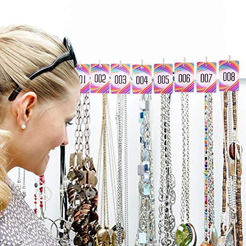 FaCraft Live Number 1-100 Number Tags Reusable Consecutive Live Number Tag 1-100 Normal and Reverse Mirror Image Number Cards for Live Sales Hanger Tags Cards for Clothes Coat Check Tickets - color: Rainbow Live Number 1-100