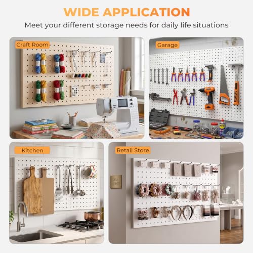 INCLY 50 Pack Pegboard Hooks, 6 Inch Peg Board Shelving Hooks Accessories - color: Silver, size: 6 Inch