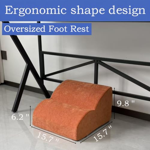 Foot Rest for Under Desk at Work.Multifunctional 3-Tier Foot Stool - color: Orange