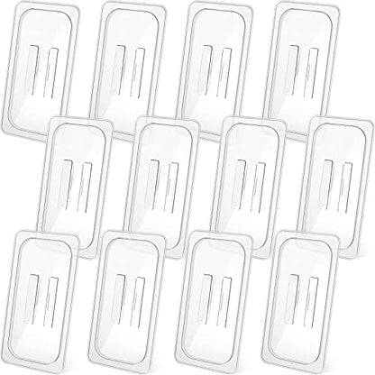 Hoolerry 12 Pieces 1/3 Size Food Pan Lids Polycarbonate Universal Pan Lid