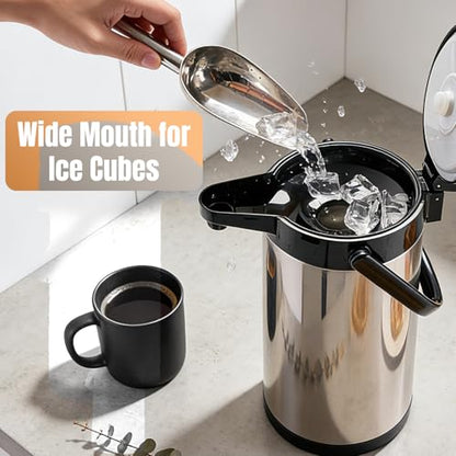 Coffee Carafe, 102 fl oz/3 L Airpot Coffee Dispenser with Pump - color: 3L-Stainless Steel Color