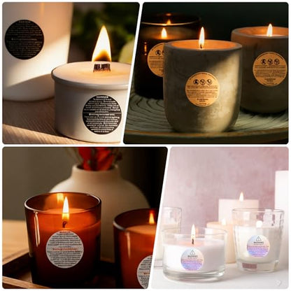 MECCANIXITY Candle Warning Labels 1.5" Black Jar Warning Stickers 500Pcs - color: Black With F Style