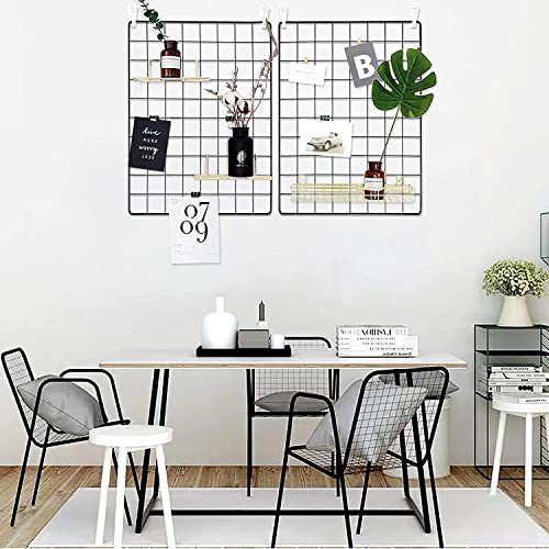 C&AHOME Photo Wall Display Set of 2, Wall Grid Panel, 17.7" x 25.6", Black - color: Black, size: 15.7 x 11.8 (40x30cm)