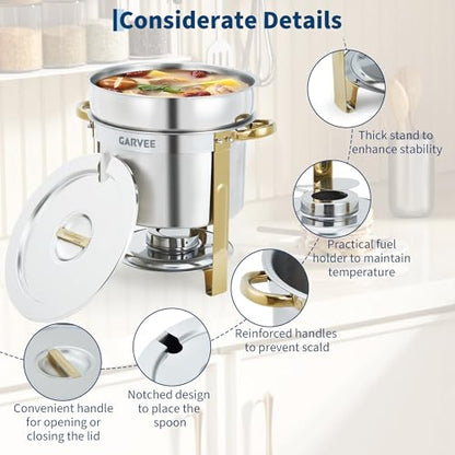 11L Stainless Steel 2-Piece Commercial Soup Warmer Kettle with Lid+Handles - size: 11 QT-2 Pcs