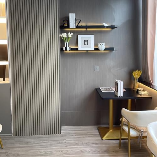 Linear Floating Shelf Wall Mounted Metal Shelves Heavy Duty Industrial Modern Steel Black Linear Metal Wall Shelf Display Shelves for Decorative for Modern Farmhouse Living Room (8-inch X 12-inch) - size: 8"*12"