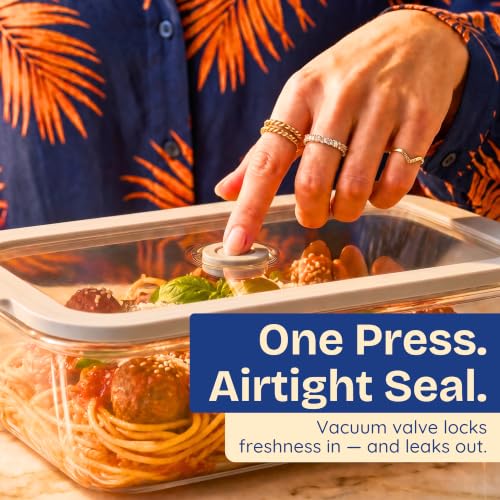 Non-Toxic Glass Food Containers with Lids, 2-Pack, 50 oz, Airtight, Gray - color: Gray, size: 50 Oz