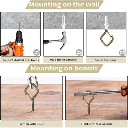 32 Pcs 2.36IN Ceiling Hooks with Safety Buckle for Plants - color: Bronze, size: 32Pcs