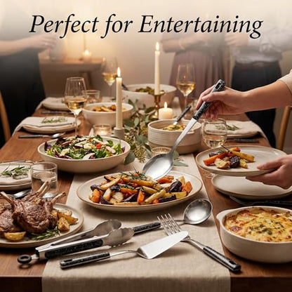 Stainless Steel Metal Serving Utensils Set - color: 10 pack Serving Sets
