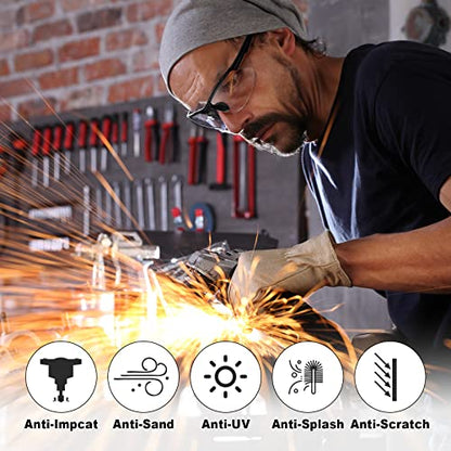 Kathfly 36pcs Safety Glasses Work Scratch Resistant Glasses,White - color: White