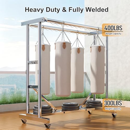 Stainless Steel Rolling Clothes Rack, 55 Inch Large Size, 700 LBS Capacity - color: Silver