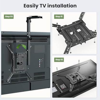 Ceiling TV Mount Flip Down for 23-55'' TV, Manual Drop Down TV Mount