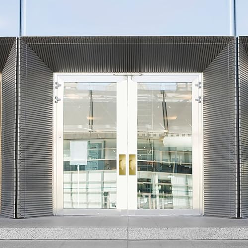 Sumnacon 1 Set 12" Stainess Steel Door Handle Pull & Push Plate - Heavy Dutyr Gold Gate Handle Bar for Home/Office/Warehouse/Public,Suitable of Wooden/Composite Door with Screws,Brushed - color: Gold