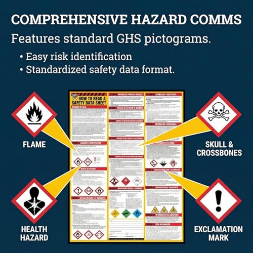 Performore Bilingual SDS Safety Poster Set Spanish English 2 Pack 24x33 Workplace Hazard Communication Sign UV Coated Paper OSHA Reference Chart