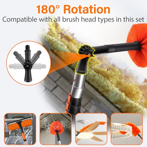 18FT High Reach Duster Cleaning Kit with 3-12 FT Extension Pole - size: Reach 18FT(12FT)