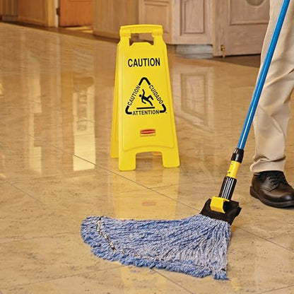 Rubbermaid Commercial Products Caution Wet Floor Sign Multilingual 26in - color: Yellow 2-Sided, size: 26 inch, style: Caution Sign