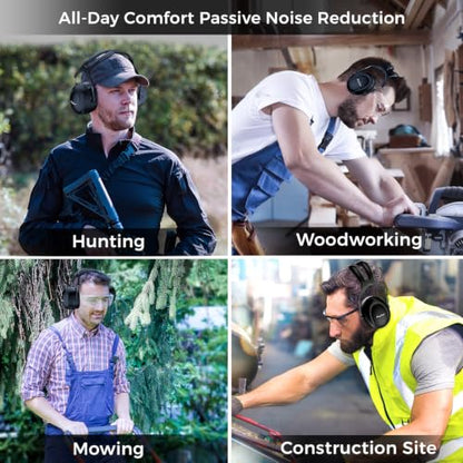 ProCase Extra Large SNR 37dB Noise Cancelling Headphones NRR 30dB Ear Muffs - color: Black