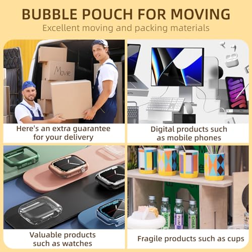 100pcs Bubble Pouches Wrap, 6'' x10'' Clear Bubble Pouch Bags for Fragile, Double Walled Moving Supplies Bubble Out Bags for Storage Wrapping, Dishes China Plates, Shipping and Packing - size: 6X10''-100PCS