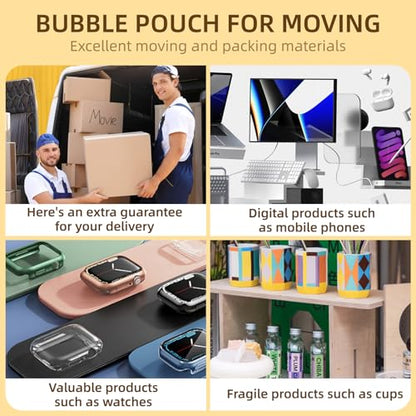 100pcs Bubble Pouches Wrap, 6'' x10'' Clear Bubble Pouch Bags for Fragile, Double Walled Moving Supplies Bubble Out Bags for Storage Wrapping, Dishes China Plates, Shipping and Packing - size: 6X10''-100PCS