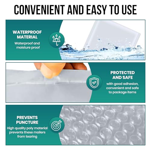 Levex - #6 12.5" x 19" [5 Pack) Poly Bubble Mailers, Padded Envelope Mailers, Packing Envelope & Mailing Bags for Shipping - size: #6 (12.5" x 19")