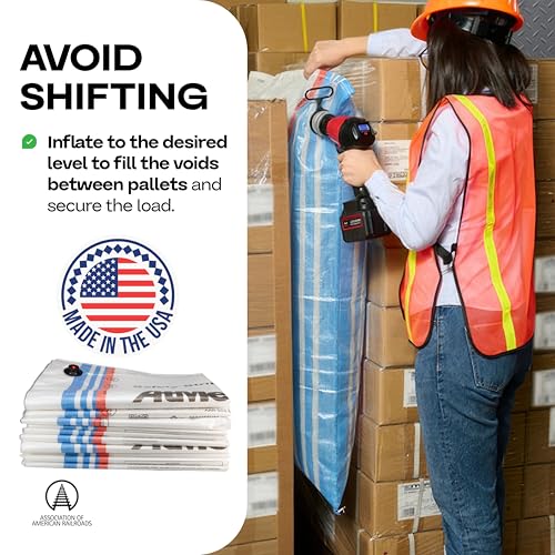 Dunnage Airbags 48" x 96", Pack of 10 - USA-Made Woven PP Dunnage Bags - size: 48" X 96" Bag