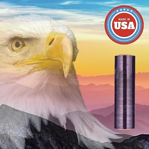 PSBM Dark Purple Stretch Wrap, 192 Rolls 18 Inch x 1000 Feet 100 Gauge, Heavy Duty Plastic Wrap Industrial Strength Shrink Film for Moving, Packing & Shipping - color: Purple, size: 192 Rolls