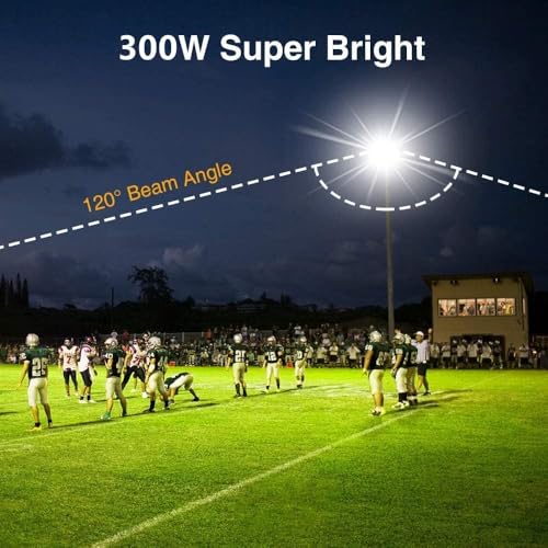 XYCN 3 pack 300W LED Flood Light,Super Bright Daylight (2000W Equivalent)42,500LM 5000K IP66 Waterproof Security Outdoor LED Arena Lights Commercial Lighting Floodlight for Backyard|Court|Stadium|Yard - color: 300W 3pack led flood light