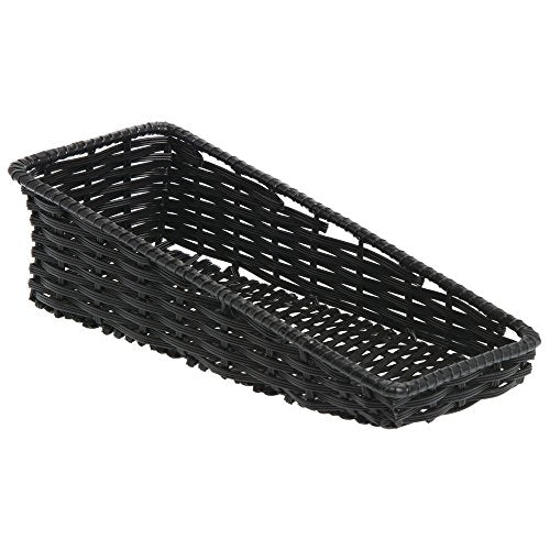 HUBERT Black Storage Basket with Tapered Front - 7 1/2"L x 18"D x 1 1/2" to 5"H - color: Black, size: 7.5"Lx18"Dx1.5-5"H
