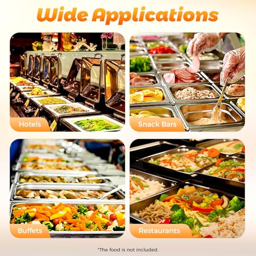4 Pack Stainless Steel Hotel Pans, Full Size 4" Deep Commercial Food Pans With Lid Catering Food Storage Metal Pan Chafing Dishes Dinner Buffet Server for Food Prep Restaurant (21" x 12.8" x 3.9") - size: 21" x 12.8" x 3.9"