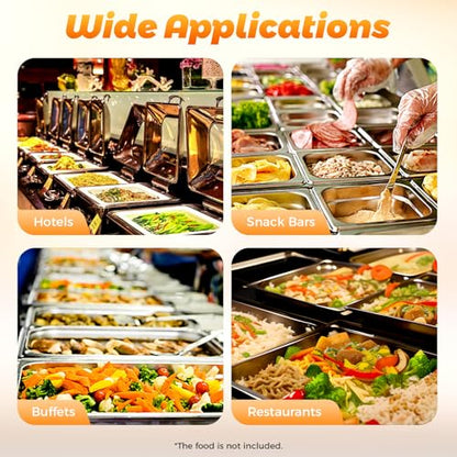 4 Pack Stainless Steel Hotel Pans, Full Size 4" Deep Commercial Food Pans With Lid Catering Food Storage Metal Pan Chafing Dishes Dinner Buffet Server for Food Prep Restaurant (21" x 12.8" x 3.9") - size: 21" x 12.8" x 3.9"