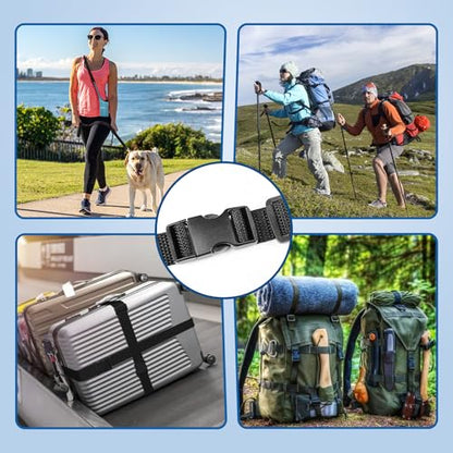 5/8" Buckles and Straps Set: 10 Yards of Thick Nylon Webbing, 10-Pack Quick Side Release Adjustable Plastic Buckles, 20 Tri-Glide Slide Clips 10 Metal D Rings (5/8 Inch Combo Set) - size: 5/8" 10 Pcs Buckle Set