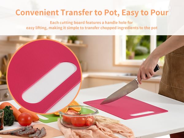 Luckyiren Plastic Cutting Board Set, 3 Pack Small Boards, Dishwasher Safe - color: Green/Red/Yellow; 3-Pack