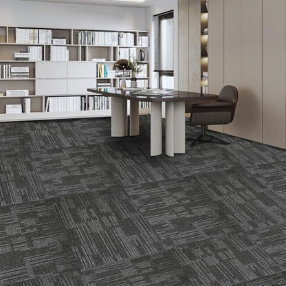 ALTRUISTIC Heavy Duty Commercial Carpet Tiles, 24" x 24"/18 Pieces/72 sq ft - color: Gray