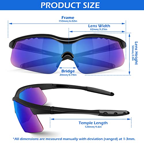 OXG 6 Pack Tinted Safety Glasses for Men Women, ANSI Z87.1 Eye Protection - color: Blue