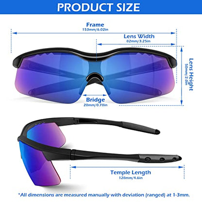 OXG 12 Pack Safety Glasses, ANSI Z87.1 Protective Eyewear for Men Women - color: Blue Mirrored