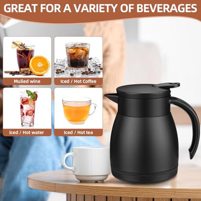 Norme 2 Pcs Thermal Coffee Carafe Creamer, Black, 17 oz - color: Black, size: 17 oz