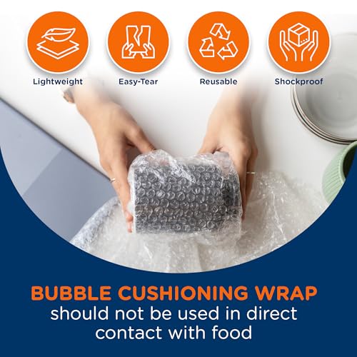 Campior Small Bubble Cushioning Wrap for Moving and Shipping - 175 Ft Bubble Packing Wrap for Packaging Boxes and Mailers, Clear Bubble Roll Moving Supplies, Perforated Every 12 inches, Pack of 1 - size: 1 Pack