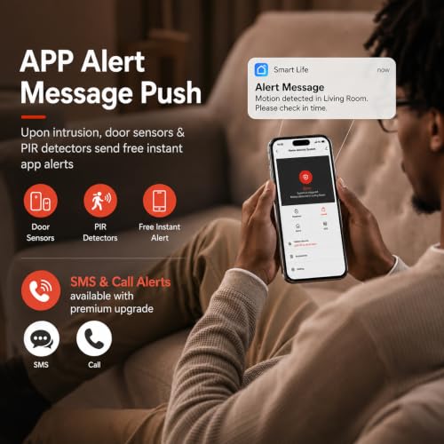 Wireless Home Alarm System, 24 Pcs, WiFi+GSM/4G, No Monthly Fees