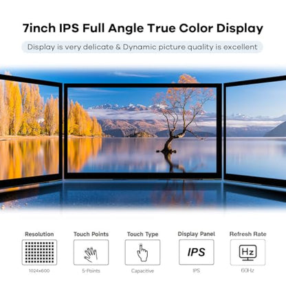 Hosyond 7 Inches Touchscreen IPS LCD Display Panel 1024×600 HDMI Capacitive Touch Screen for Raspberry Pi5/Pi4/Pi3/ZERO 2W, BB Black, Windows - size: 7 inches