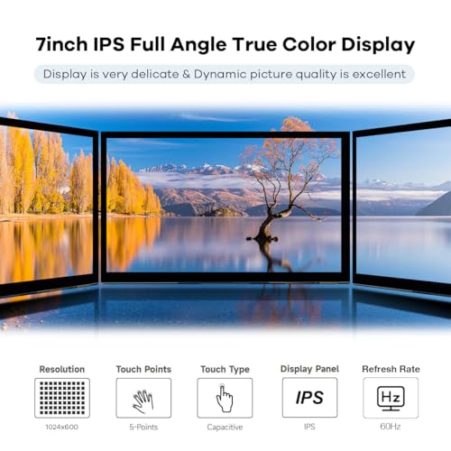 Hosyond 7 Inches Touchscreen IPS LCD Display Panel 1024×600 HDMI Capacitive Touch Screen for Raspberry Pi5/Pi4/Pi3/ZERO 2W, BB Black, Windows - size: 7 inches