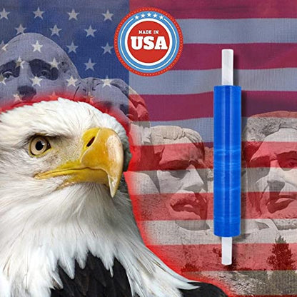 PSBM Blue Stretch Film/Wrap with Extended Core Handles, 1 Roll 20 Inch x 1000 Feet 80 Gauge Heavy Duty Clear Plastic Wrap Industrial Strength Shrink Film for Moving, Packing & Shipping - size: 1 Roll, style: Blue