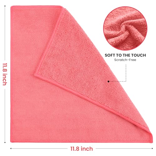 SIFANGKE Microfiber Cleaning Cloth, 12 Pack Assorted Color Cleaning Rags for Housekeeping, Colorful Reusable Microfiber Towels for Car, Kitchen, Bathroom and Household Cleaning Supplies, 11.8"X11.8" - color: Assorted - Multicolor, size: 1 Count (Pack of 1