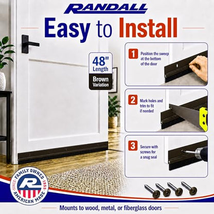 Brown Aluminum with 3/4" Black Brush Door Sweep (4 FT Brown) - size: 4 FT Brown