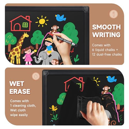 SELEAD Magnetic Chalkboard 96 x 48 Inches - Black Aluminum Frame - size: 96"W x 48"H (single-sided)