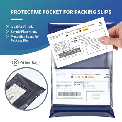 Shipping Bags (45 Pack) with Label Pouch, 3 Sizes, 8x12, 10x14, 14x18 Inch Poly Mailers, Self-Seal Mailing Envelopes, Waterproof, Opaque, Tear-Resistant, for Small Business, Blue