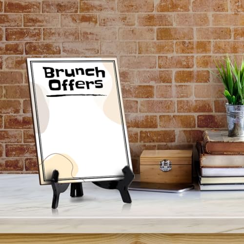 Brunch Offers 6x8 Dry Wipe Table Sign Easy Installation | Restaurant & Bar | Perfect To Clearly Direct Customers & Advertise Specials | No Pen Included - style: Brunch Offers